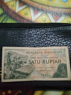 Uang Kertas 1 Rupiah Tahun 1961