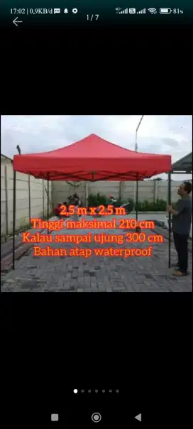 Tenda cafe + kursi lipat baru harga oleng