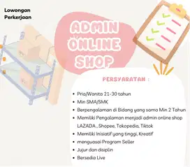 LOWONGAN KERJA ADMIN ONLINE SHOP, ACCOUNTING