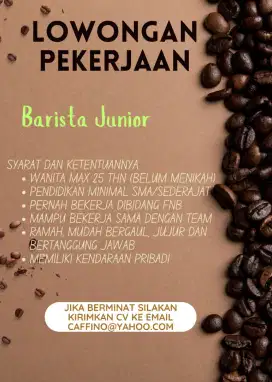 Dibutuhkan barista junior