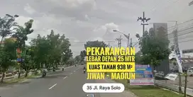 DIJUAL Tnh Pekarangan LD 20 mtr, Jl Raya Propinsi, Jiwan MADIUN