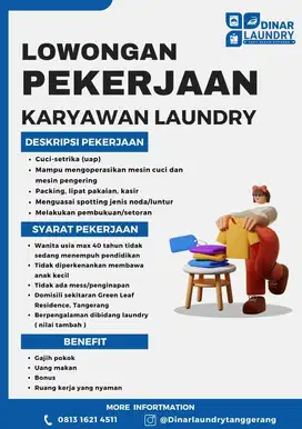 Lowongan kerja laundry