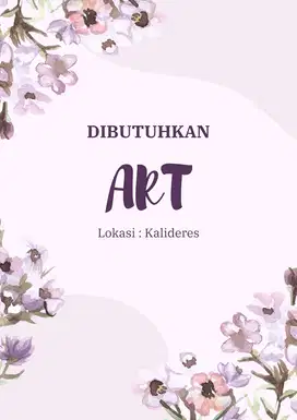 Dibutuhkan ART/ Asisten Rumah Tangga