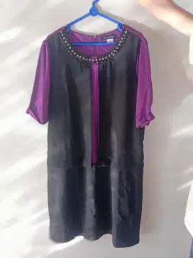 Gaun elegan warna ungu hitam msh bagus bgt