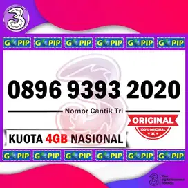 Nomor Cantik Tri 12 Digit 9393 2020 Kartu Perdana Three 3