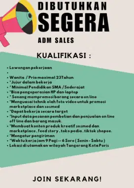 Administrasi Sales Dan Medsos dan marketplace