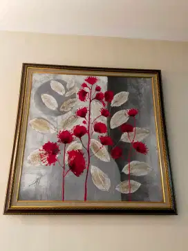 Lukisan canvas bunga