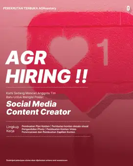 LOWONGAN AGRoastery 2025 (social media content creator)