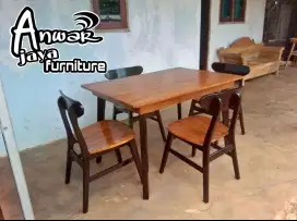 Meja makan minimalis ropan full kayu jati