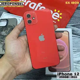 IPHONE 12 256GB EX IBOX WARNA MERAH FULL SET MULUS GRNSI TERMURAH NET