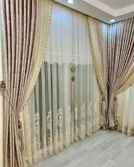 Jual tirai jendela gordyn hordeng gorden wallpaper dinding rollblind v