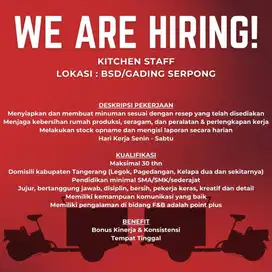 LOWONGAN KITCHEN STAFF