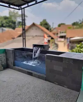 KOLAM IKAN MINIMALIS DEPAN RUMAH