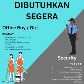 Loker Office Boy / Girl dan Security