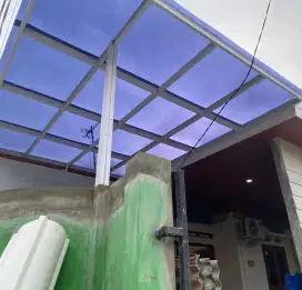 Kanopi atap solarflat 1.2 mm rangka baja ringan, se-jabodetabek