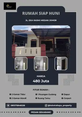 RUMAH CANTIK SIAP HUNI JALAN EKA RASMI MEDAN JOHOR