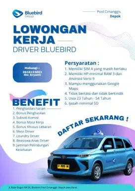 LOWONGAN KERJA DRIVER BLUEBIRD CIMANGGIS