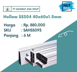 Hollow SS304 40x60x1.5mm