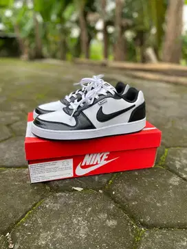 Sepatu Nike Ebernon Low Black White/Grey Original