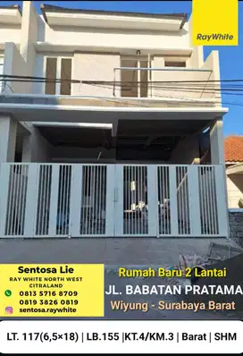 Rumah Baru Babatan Pratama dekat Royal Residence,Dian Istana,Citraland