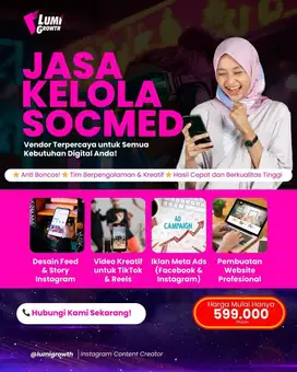 Design, Editor Video dan Social Media Organic atau Ads