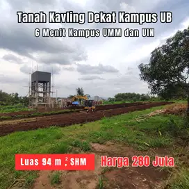 Tanah Kavling SHM Lowokwaru Kota Malang Dekat UB Cocok Bangun Kost / H