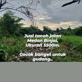 Jual tanah Medan Binjai KM 13, cocok untuk gudang, murah