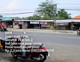 Termurah tanah cerme nol jl. raya pasar cerme