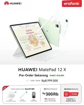 PO Huawei Matepad 12 X, banyak promo dan gift