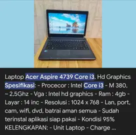 Acer 4739 core i3