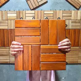 Alas taman deking kayu jati ukuran 30×30 cm