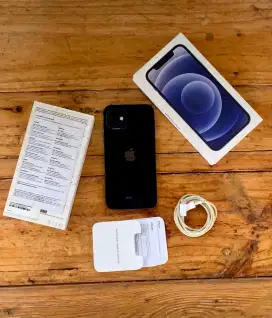 Iphone 12 128gb Black IBOX Mulus Normal Malang Batu