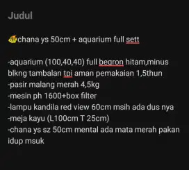 Aquarium fullset dan ikanya