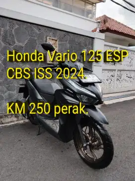 Vario 125 ISS 2024. KM 250 perak. PajakON. SepertiBaru. Cash/Kredit/TT