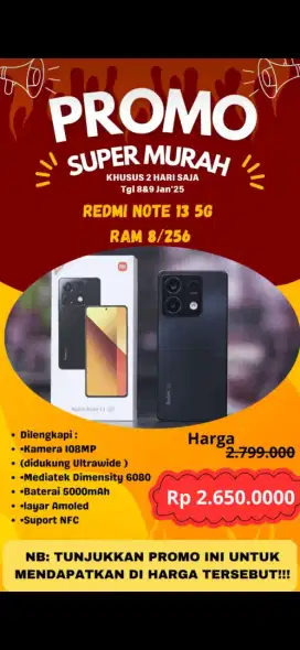 Mumpung Harga PROMO Terakhir Redmi note 13 5G