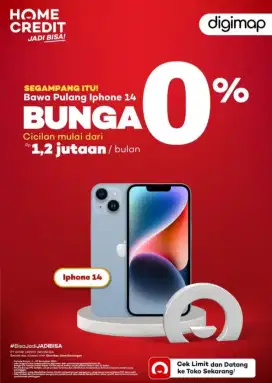 Segampang itu cicilan 0% iPhone 14 128GB Resmi Gratis 2 kali angsuran