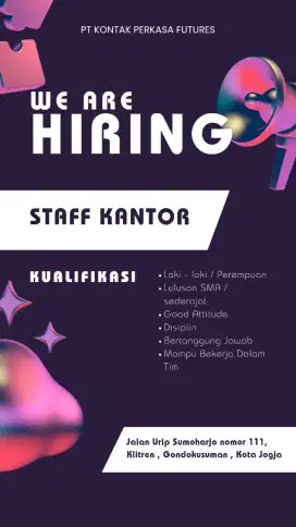 LOWONGAN KERJA STAFF KANTOR