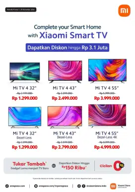 TV Xiaomi promo Bunga Rendah Cicilan Ringan