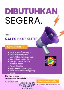 Open loker marketing sepeda motor honda