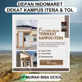 RUMAH DEPAN INDOMARET ITERA DAN KAVLING RUKO NYA DJUAL DP MURAH