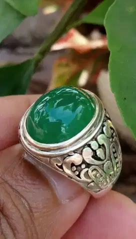 Batu bacan ring perak tebal