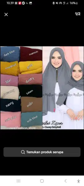 Paket usaha jilbab segi empat dan pashmina zipper