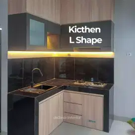 Kitchen tipe L bisa custom ukuran dan warna