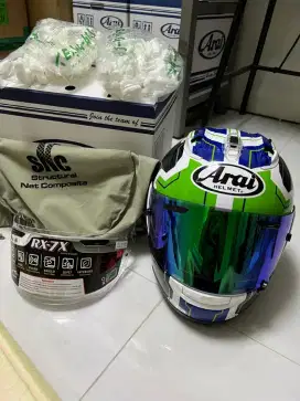 Di Jual Brand New Arai RX7X Rea SB2 Green Full set Size M