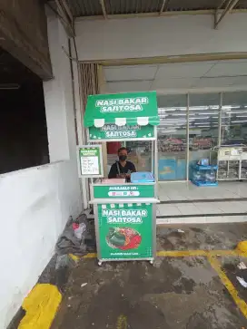 Gerobak Jualan PKL Dengan Rak Kunci Ukuran 1x1 meter