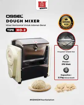Dough Mixer Horizontal Mixer Adonan Berat Kapasitas 2.5 kg HO-2 OSSEL