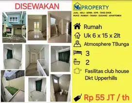 DISEWAKAN Rumah Atmosphere waterfront city 2 lantai , 3 kmr