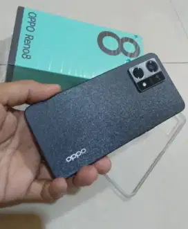 Oppo Reno 8 Black Ram 8/256 NFC Mulus Fillset Original (Bisa TT/BT)