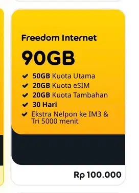 Kuota Esim IM3 Indosat 90GB