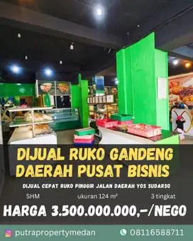 DIJUAL RUKO GANDENG DIPUSAT KERAMAIAN JALAN YOS SUDARSO